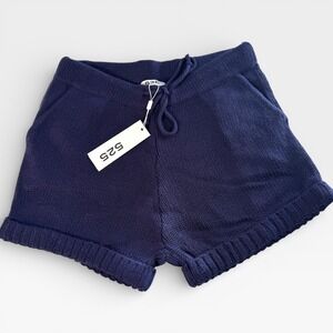 525 Navy Blue Knit Drawstring Shorts Size S. NWT